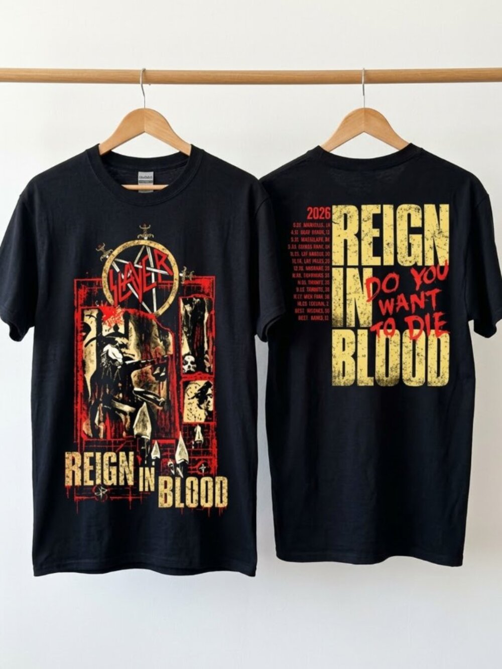Slayer Reign In Blood Tour 2026 T-Shirt Reprint